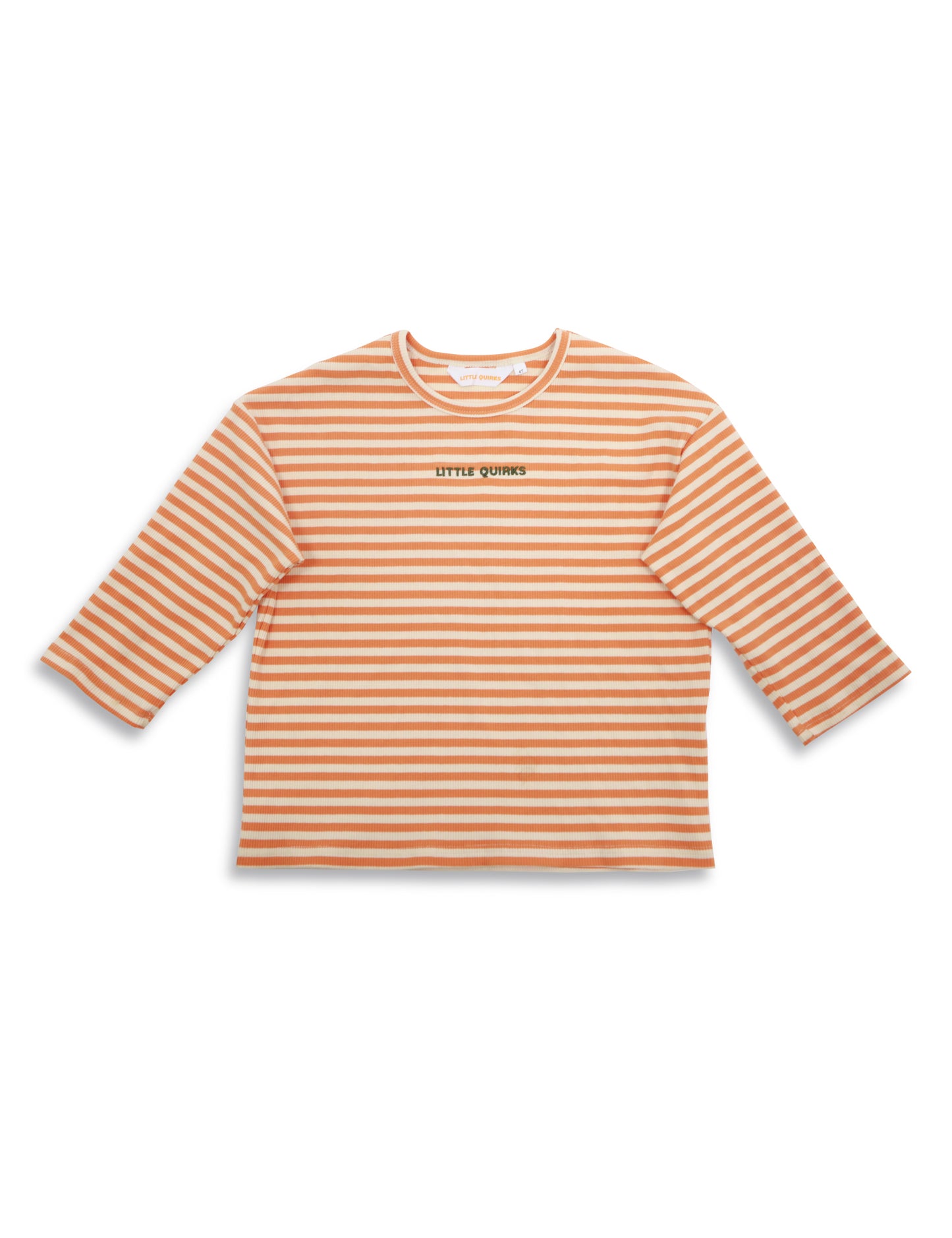 Burnt Orange Oversized Stripe Long sleeve T-shirt