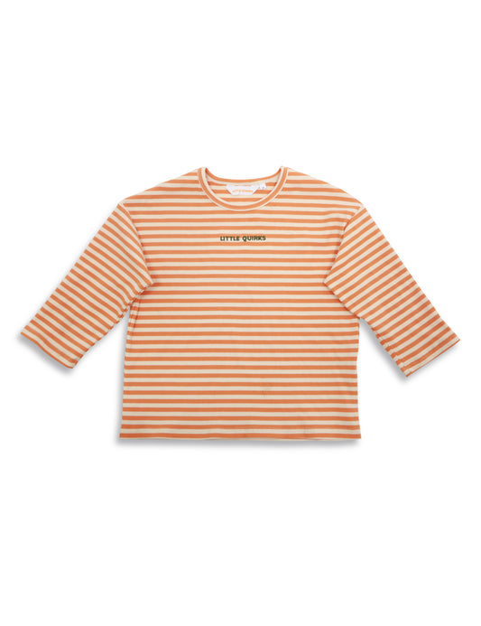 Burnt Orange Oversized Stripe Long sleeve T-shirt