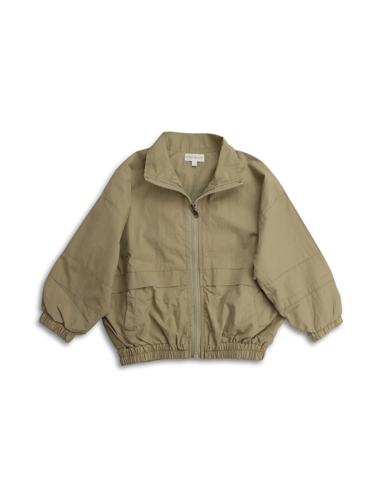 Beige Lightweight Oversized Windbreaker Jacket