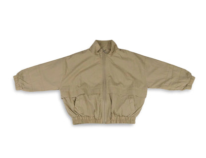 Beige Lightweight Oversized Windbreaker Jacket